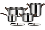 Batterie de cuisine Alessi Edo 7 pièces acier inox 18/10 design par Patricia Urquiola