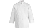 Veste de cuisine unisexe Egochef Rex blanche 100% coton à manches longues