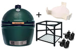 Pack Big Green Egg 2XL barbecue + convEGGtor + table modulaire + 4 roulettes