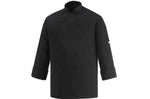 Veste de cuisine unisexe Egochef Safety noire polyester et coton à manches longues