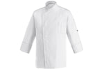 Veste de cuisine unisexe Egochef Cheap Air Plus blanche polyester et coton à manches longues