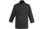 Veste de cuisine unisexe Egochef Cheap Air Plus noire polyester et coton à manches longues