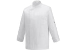 Veste de cuisine unisexe Egochef Ottavio Air Plus blanche 100% microfibre à manches longues