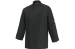 Veste de cuisine unisexe Egochef Ottavio Air Plus noire 100% microfibre à manches longues