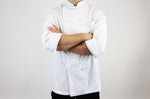 Veste de cuisine unisexe Egochef Rex blanche 100% coton à manches longues