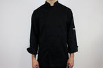 Veste de cuisine unisexe Egochef Safety noire polyester et coton à manches longues