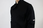 Veste de cuisine unisexe Egochef Safety noire polyester et coton à manches longues