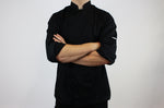 Veste de cuisine unisexe Egochef Safety noire polyester et coton à manches longues