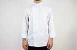 Veste de cuisine unisexe Egochef Cheap Air Plus blanche polyester et coton à manches longues