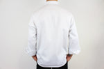 Veste de cuisine unisexe Egochef Cheap Air Plus blanche polyester et coton à manches longues