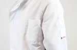 Veste de cuisine unisexe Egochef Ottavio Air Plus blanche 100% microfibre à manches longues