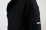 Veste de cuisine unisexe Egochef Ottavio Air Plus noire 100% microfibre à manches longues