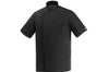 Veste de cuisine unisexe Egochef Ottavio Air Plus noire 100% microfibre à manches courtes