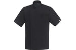 Veste de cuisine unisexe Egochef Pizzaiolo noire 100% Air Plus à manches courtes