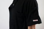 Veste de cuisine unisexe Egochef Pizzaiolo noire 100% Air Plus à manches courtes
