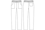 Pantalon de cuisine unisexe Egochef Coulisse blanc 100% coton à poches
