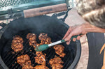 Pince à barbecue Big Green Egg en acier inoxydable et embouts en silicone 40cm