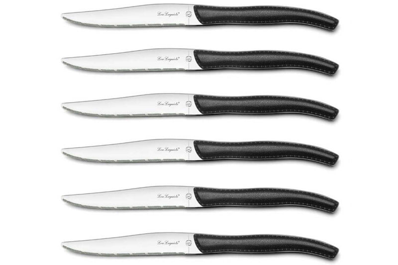 Coffret 6 couteaux à steak dentelés LOU LAGUIOLE Sky manches noirs