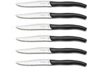 Coffret 6 couteaux à steak dentelés LOU LAGUIOLE Sky manches noirs