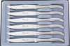 Coffret 6 couteaux table monobloc Laguiole Arbalète G.DAVID 23cm inox microdentés