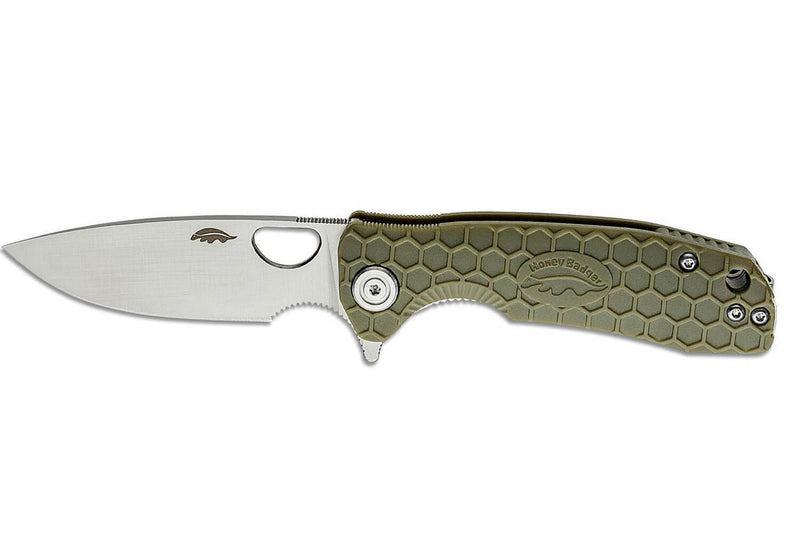 Couteau pliant Honey Badger Flipper Small 01HO010 manche nylon / fibres de verre vert kaki 9,4cm