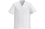 Veste de cuisine unisexe Egochef Leonardo blanche 100% coton à manches courtes