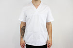 Veste de cuisine unisexe Egochef Leonardo blanche 100% coton à manches courtes
