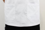 Veste de cuisine unisexe Egochef Leonardo blanche 100% coton à manches courtes