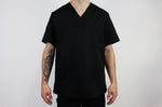 Veste de cuisine unisexe Egochef Leonardo noire polyester et coton à manches courtes