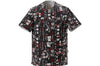 Veste de cuisine unisexe Egochef Leonardo caractères japonais 100% coton à manches courtes