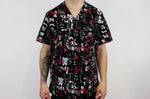Veste de cuisine unisexe Egochef Leonardo caractères japonais 100% coton à manches courtes