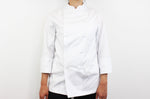 Veste de cuisine unisexe Egochef Rex blanche 100% coton à manches longues