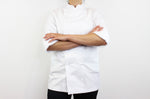 Veste de cuisine unisexe Egochef Rex blanche 100% coton à manches longues