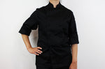 Veste de cuisine unisexe Egochef Safety noire polyester et coton à manches longues