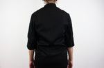 Veste de cuisine unisexe Egochef Cheap Air Plus noire polyester et coton à manches longues