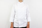 Veste de cuisine unisexe Egochef Ottavio Air Plus blanche 100% microfibre à manches longues