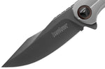 Couteau pliant Kershaw Believer KS.2070 manche en acier inox gris 10,7cm + clip de poche réversible