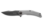 Couteau pliant Kershaw Believer KS.2070 manche en acier inox gris 10,7cm + clip de poche réversible