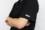 Veste de cuisine unisexe Egochef Pizzaiolo noire 100% Air Plus à manches courtes