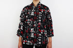 Veste de cuisine unisexe Egochef Sushi caractères japonais kimono 100% coton à manches longues