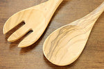 Couverts à salade Bérard Terra faits main en olivier 31,5cm