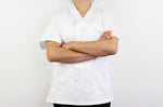 Veste de cuisine unisexe Egochef Leonardo blanche 100% coton à manches courtes