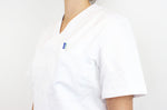Veste de cuisine unisexe Egochef Leonardo blanche 100% coton à manches courtes