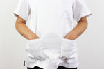 Veste de cuisine unisexe Egochef Leonardo blanche 100% coton à manches courtes