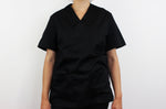 Veste de cuisine unisexe Egochef Leonardo noire polyester et coton à manches courtes