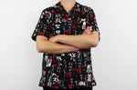 Veste de cuisine unisexe Egochef Leonardo caractères japonais 100% coton à manches courtes