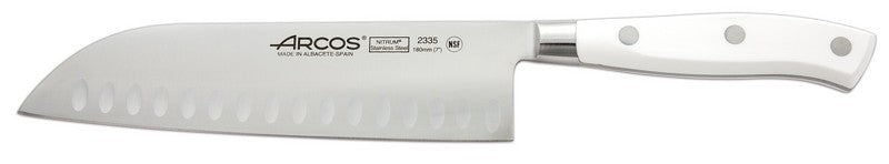 Couteau santoku forgé Riviera White Arcos lame 18cm acier NITRUM®