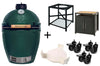 Pack Big Green Egg Large barbecue + convEGGtor + table modulaire + meuble placard + 6 roulettes