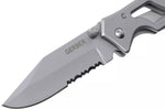 Couteau pliant Gerber Paraframe GE04844 semi-denté manche squelette en acier gris - L