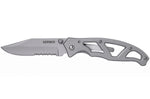 Couteau pliant Gerber Paraframe GE04844 semi-denté manche squelette en acier gris - L